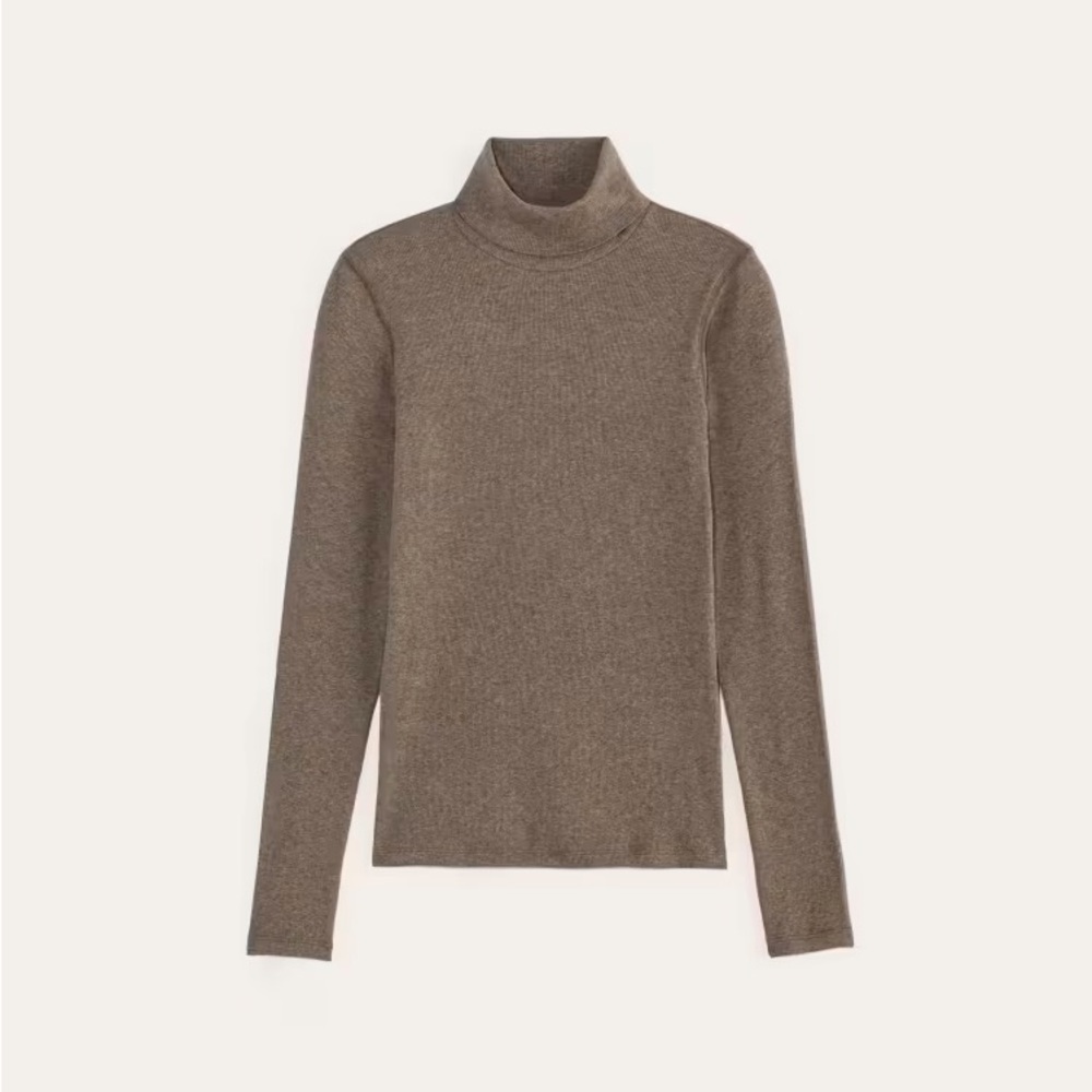 Everlane The Luxe Rib Turtleneck in Washed Heathered Fatigue